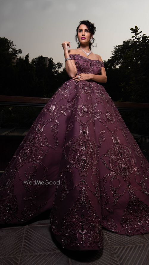Purple discount engagement dress